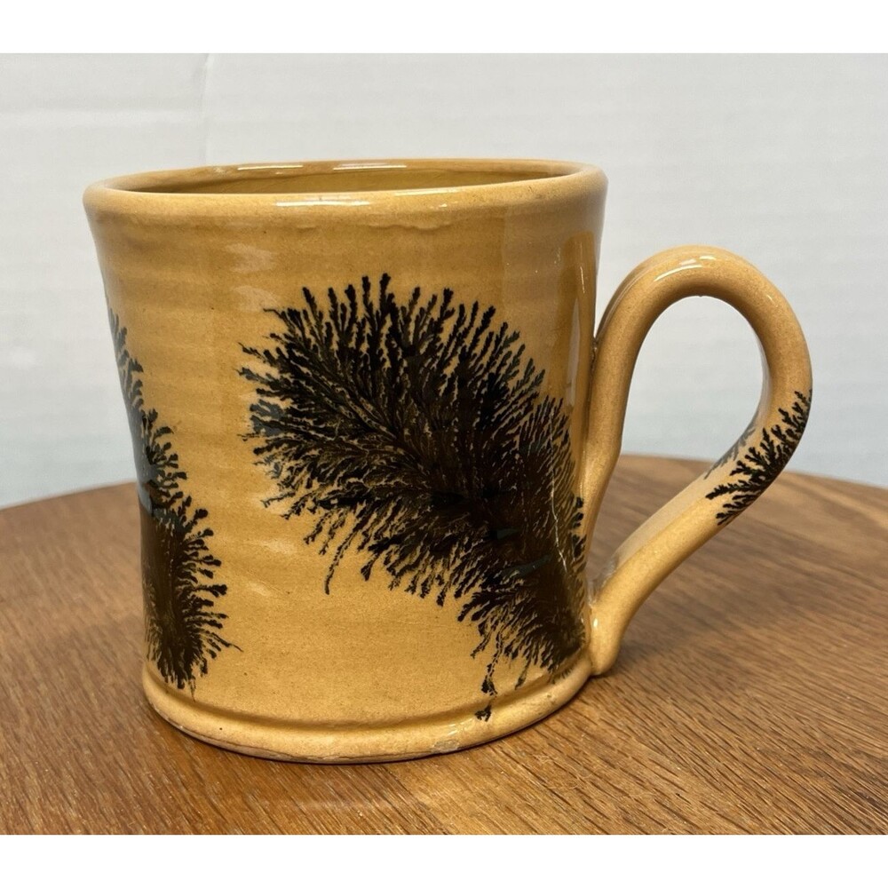 Kenneth Henderson Redware Earthenware Pottery Sponge Abstract Mug Farmhouse